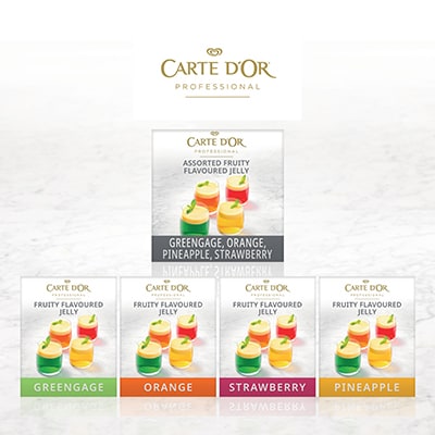 CARTE D'OR Assorted Jelly - Carte D’Or Jelly is quick to make, comes in a variety of colourful fruity flavours and sets every time.* *Follow on pack recipe